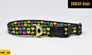 Obroża dla psa Urban dogs - heart color  (soft edition)