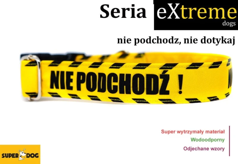 Obroża Nie dotykaj dla aktywnego psa – mocna obroża z serii Extreme Superdog
