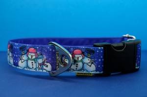 Obroża dla psa na klamrę sleeping snowman 3cm, 35-45 