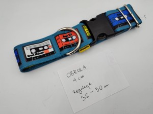 Obroża dla psa - 4cm, 40-50 klamra w kasety