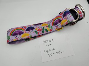 Obroża dla psa - 4cm, 40-50 klamra Psychodelic