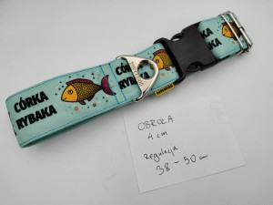 Obroża dla psa - 4cm, 40-50 klamra córka rybaka