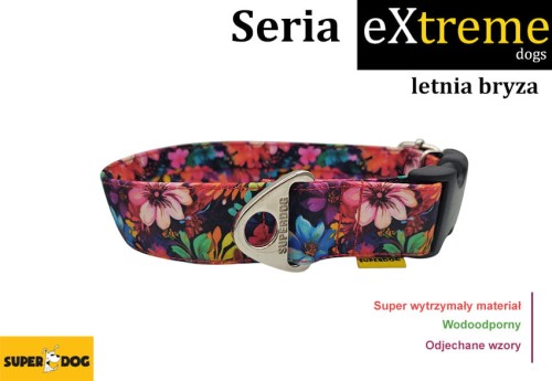 obroża dla psa w kwiaty, wodoodporna obroża dla psa, bardzo mocna, w różnych szerokościach, obroża dla dużego psa, obroża dla amstaffa,  wytrzymała obroża dla psa