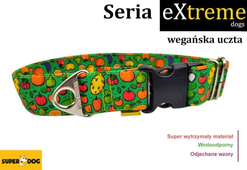 Obroża Weganska Uczta dla aktywnego psa – modna obroża z serii Extreme Superdog
