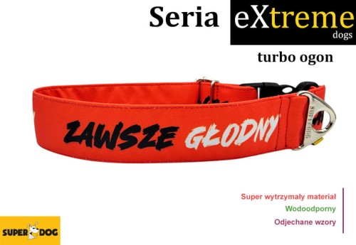 Obroża dla psa Zawsze głodny – wytrzymała obroża Extreme Superdog z regulacją
