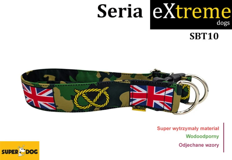 Obroża dla staffika SBT-10 moro – wytrzymała obroża Extreme Superdog z regulacją