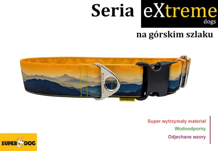 Obroża dla psa Na górskim szlaku – wytrzymała obroża Extreme Superdog z regulacją