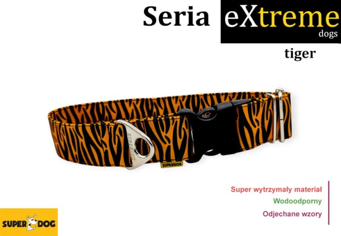 Obroża dla psa Tiger – wytrzymała obroża Extreme Superdog z regulacją