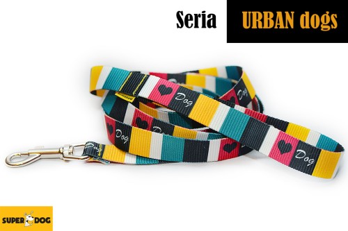 ud3.Smycz Urban Dogs – color dogs dla psa – wytrzymała smycz miejska z rączką