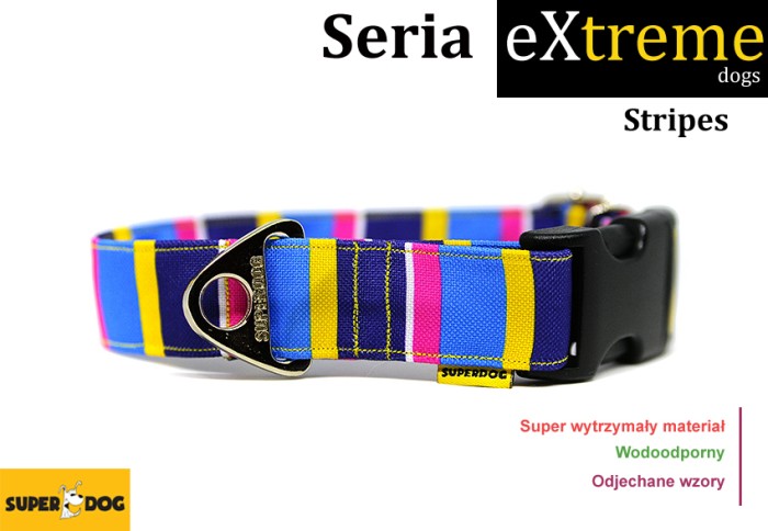 stripes, obroża dla psa, obroże dla psów, kolorowe obroże
