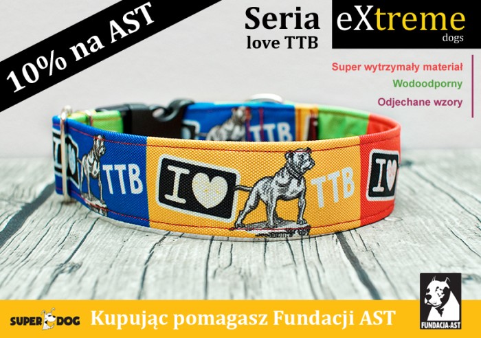 Wytrzymała obroża dla amstaffa z personalizacją – seria Extreme