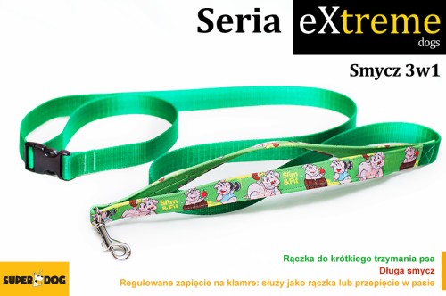 Smycz Extreme Dogs 3 w 1 dla psa – wielofunkcyjna smycz szyta na zamówienie