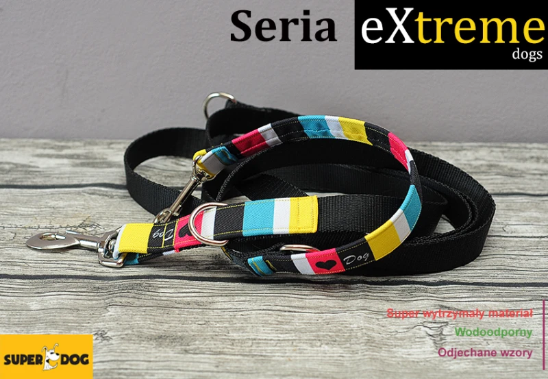 Smycz Extreme Dogs przepinana dla psa – wytrzymała regulowana smycz dopasowana do obroży Extreme