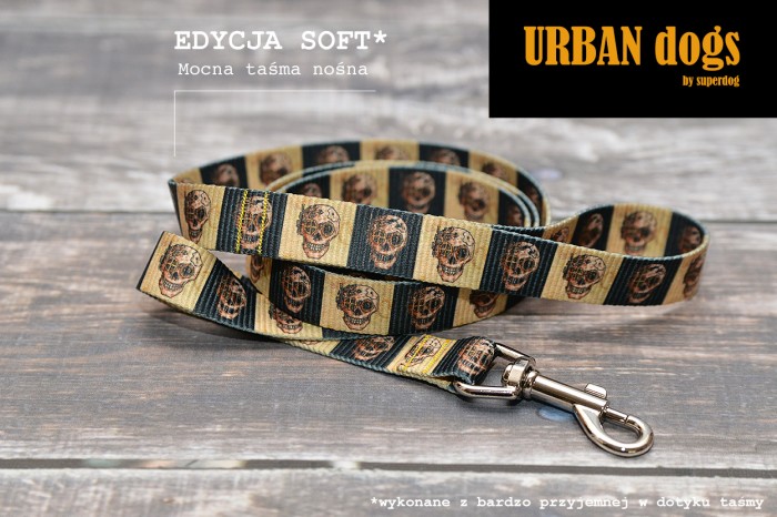 Smycz miejska dla psa Urban Dogs –czachy – szyta na zamówienie