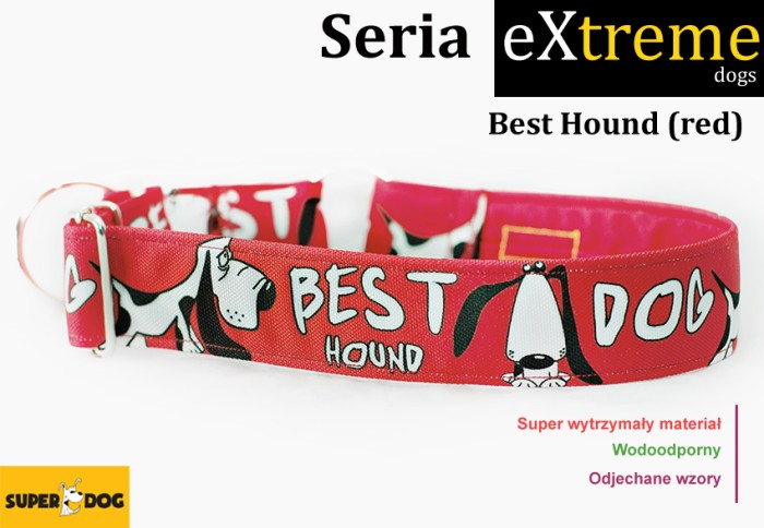 Obroża dla psa myśliwskiego Best Hound Red – wytrzymała obroża Extreme Superdog
